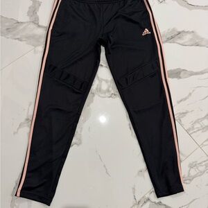 Adidas Women's Black Joggers with Pink Stripes